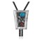 Handmade Certified Authentic Navajo .925 Sterling Silver Native American Natural Turquoise Coral Bolo Tie 34158