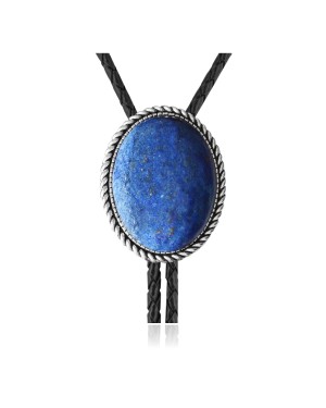 Handmade Certified Authentic Navajo .925 Sterling Silver Native American Natural Turquoise Bolo Tie 34163