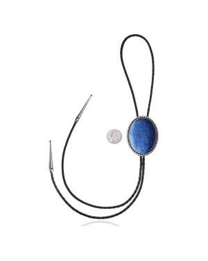 Handmade Certified Authentic Navajo .925 Sterling Silver Native American Natural Turquoise Bolo Tie 34163