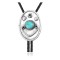 Handmade Certified Authentic Navajo .925 Sterling Silver Native American Natural Turquoise Bolo Tie 34169