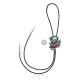 Handmade Certified Authentic Navajo .925 Sterling Silver Native American Natural Turquoise Coral Bolo Tie 34170 Handmade Certified Authentic Navajo .925 Sterling Silver Native American Natural Turquoise Coral Bolo Tie 34170