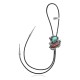 Handmade Certified Authentic Navajo .925 Sterling Silver Native American Natural Turquoise Coral Bolo Tie 34170 Handmade Certified Authentic Navajo .925 Sterling Silver Native American Natural Turquoise Coral Bolo Tie 34170