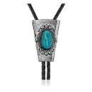 Handmade Navajo .925 Sterling Silver Native American Natural Turquoise Bolo Tie 34166