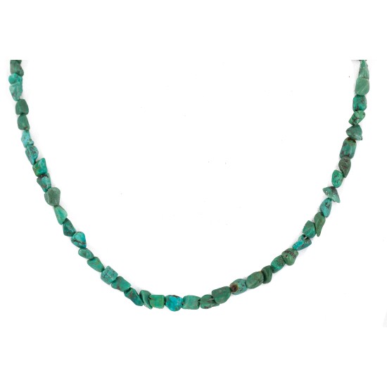 Certified Authentic Navajo .925 Sterling Silver Natural Turquoise Native American Necklace 18261