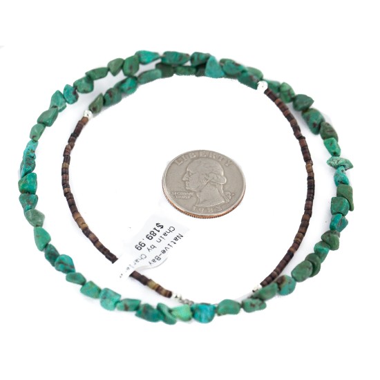 Certified Authentic Navajo .925 Sterling Silver Natural Turquoise Native American Necklace 18261