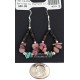 .925 Sterling Silver Hooks Certified Authentic Navajo Natural Turquoise Heishi Charoite Hoop Native American Earrings 18263-2