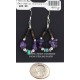 .925 Sterling Silver Hooks Certified Authentic Navajo Natural Turquoise Heishi Amethyst Hoop Native American Earrings 18263-5 .925 Sterling Silver Hooks Certified Authentic Navajo Natural Turquoise Heishi Amethyst Hoop Native American Earrings 18263-5