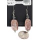 .925 Sterling Silver Hooks Certified Authentic Navajo Natural Hematite Jasper Native American Dangle Earrings 18252-5