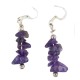 .925 Sterling Silver Hooks Certified Authentic Navajo Natural Amethyst Native American Dangle Earrings 18254-5