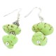 .925 Sterling Silver Hooks Certified Authentic Navajo Natural Gaspeite Native American Dangle Earrings 18255-20