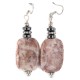 .925 Sterling Silver Hooks Certified Authentic Navajo Natural Hematite Jasper Native American Dangle Earrings 18252-5