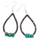 .925 Sterling Silver Hooks Certified Authentic Navajo Natural Turquoise Heishi Hoop Native American Earrings 18258