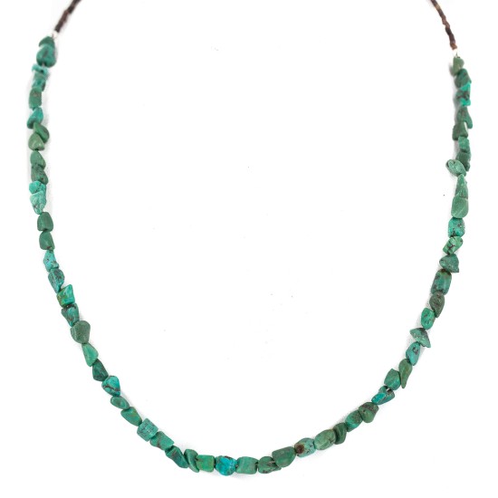 Certified Authentic Navajo .925 Sterling Silver Natural Turquoise Native American Necklace 18261