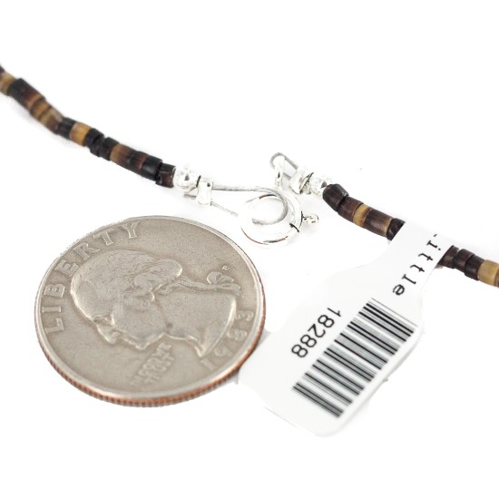 .925 Sterling Silver Certified Authentic Navajo White Howlite Native American Necklace 18288