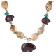 Carved Fetish Bear .925 Sterling Silver Certified Authentic Navajo Natural Turquoise Jasper Native American Necklace 25341-3
