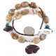 Carved Fetish Bear .925 Sterling Silver Certified Authentic Navajo Natural Turquoise Jasper Native American Necklace 25341-3