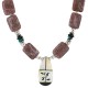 Bird Certified Authentic Navajo .925 Sterling Silver Inlay Natural Turquoise Mother of Pearl Black Onyx Agate Native American Necklace 25338-3