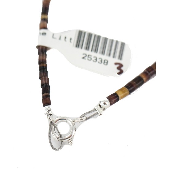 Bird Certified Authentic Navajo .925 Sterling Silver Inlay Natural Turquoise Mother of Pearl Black Onyx Agate Native American Necklace 25338-3