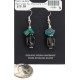.925 Sterling Silver Hooks Certified Authentic Navajo Natural Turquoise Smoky Quartz Native American Dangle Earrings 18286-3 .925 Sterling Silver Hooks Certified Authentic Navajo Natural Turquoise Smoky Quartz Native American Dangle Earrings 18286-3