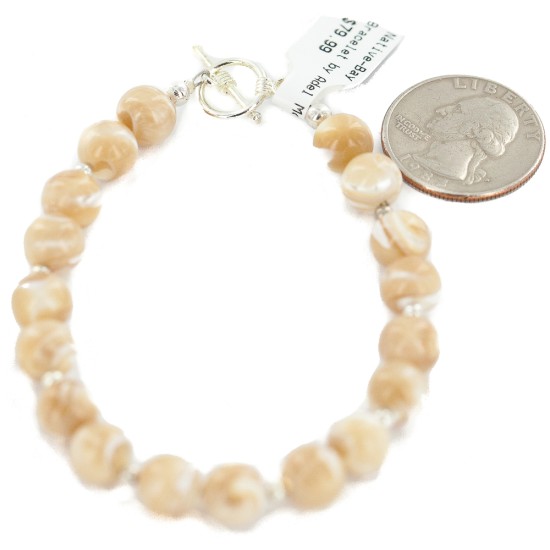 Certified Authentic Navajo Natural Agate Native American Bracelet 13173-4