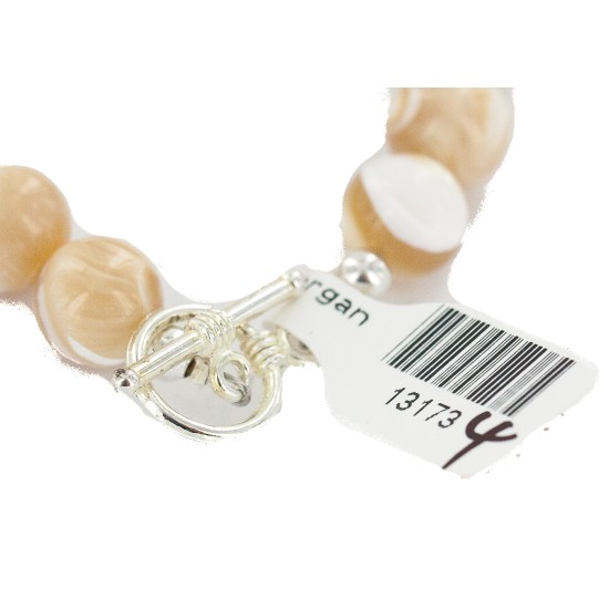 Certified Authentic Navajo Natural Agate Native American Bracelet 13173-4