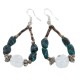 .925 Sterling Silver Hooks Certified Authentic Navajo Natural Turquoise Quartz Heishi Hoop Native American Earrings 18285-2