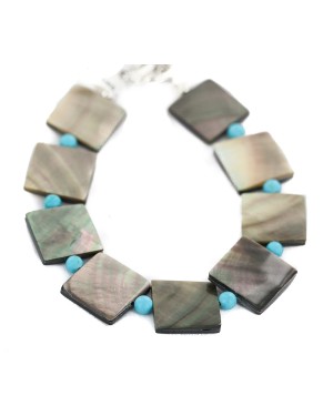 Certified Authentic Navajo Natural Abalone Native American Bracelet 13173-3