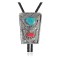 Handmade Navajo .925 Sterling Silver Native American Natural Turquoise Coral Bolo Tie 34171