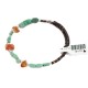 Navajo Certified Authentic Natural Turquoise Carnelian Heishi Native American Adjustable Wrap Bracelet 13172-6