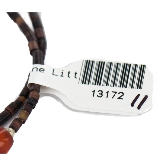 Navajo Certified Authentic Natural Turquoise Carnelian Heishi Native American Adjustable Wrap Bracelet 13172-11