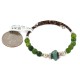 Navajo Certified Authentic Natural Turquoise Green Quartz Heishi Native American Adjustable Wrap Bracelet 13172-15