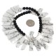 Certified Authentic Nickel Navajo Natural Black Onyx White Howlite Native American Necklace 18264-6