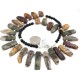 Certified Authentic Nickel Navajo Natural Black Onyx Jasper Native American Necklace 18264-4
