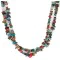 2 Strand .925 Sterling Silver Navajo Natural Multicolor Stones Native American Necklace 750216