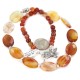 Certified Authentic Nickel Navajo Natural Carnelian Native American Necklace 18265-5