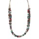 2 Strand .925 Sterling Silver Certified Authentic Navajo Natural Multicolor Stones Native American Necklace 750217