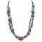 2 Strand .925 Sterling Silver Navajo Natural Multicolor Stones Native American Necklace 750216