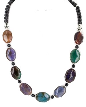 Navajo Black Onyx Agate Necklace NB160507235332