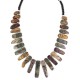 Certified Authentic Nickel Navajo Natural Black Onyx Jasper Native American Necklace 18264-4