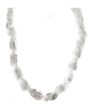 Certified Authentic Nickel Navajo Natural Quartz Native American Necklace 18265-2