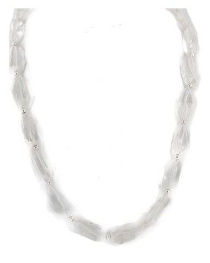 Certified Authentic Nickel Navajo Natural Quartz Native American Necklace 18265-7