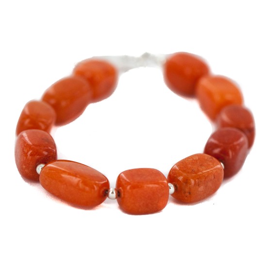 Navajo .925 Sterling Silver Certified Authentic Natural Agate Native American Bracelet 13165