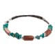 Navajo Certified Authentic Natural Turquoise Goldstone Heishi Native American Adjustable Wrap Bracelet 13172-10