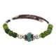 Navajo Certified Authentic Natural Turquoise Green Quartz Heishi Native American Adjustable Wrap Bracelet 13172-15