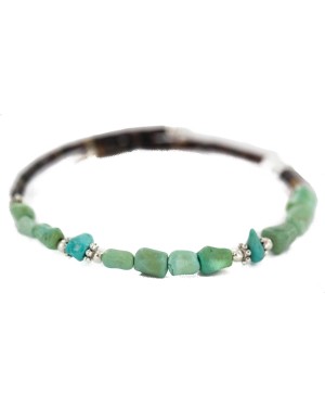 Navajo Certified Authentic Natural Turquoise Heishi Native American Adjustable Wrap Bracelet 13172-1