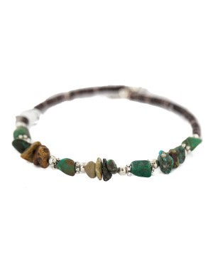 Navajo Certified Authentic Natural Turquoise Heishi Native American Adjustable Wrap Bracelet 13172-12