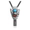 Handmade Certified Authentic Navajo .925 Sterling Silver Native American Natural Turquoise Coral Bolo Tie 34177