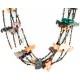 Carved Fetish $500 Large Certified Authentic 5 Strand Navajo .925 Sterling Silver Natural Turquoise Multicolor Stones Native American Necklace 15992-7