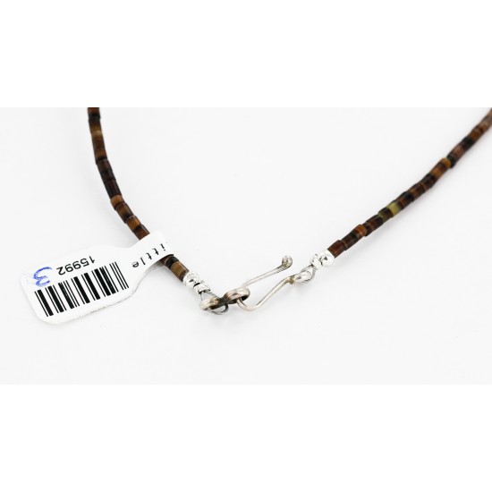 Carved Fetish $500 Large Certified Authentic 5 Strand Navajo .925 Sterling Silver Turquoise Multicolor Stones	 Native American Necklace 15992-3