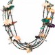 Carved Fetish $500 Large Certified Authentic 5 Strand Navajo .925 Sterling Silver Turquoise Multicolor Stones Native American Necklace 15992-4